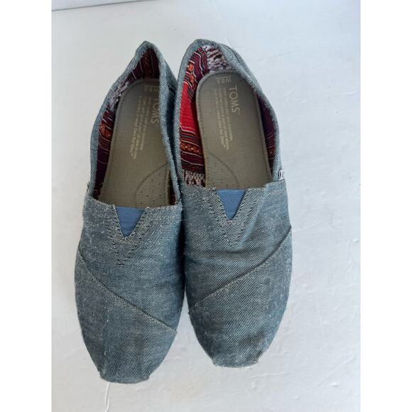 Toms Classic Alpargata Flat Shoes Blue Canvas Lightweight Slip On Loafer Sz 8.5 - Picture 9 of 10